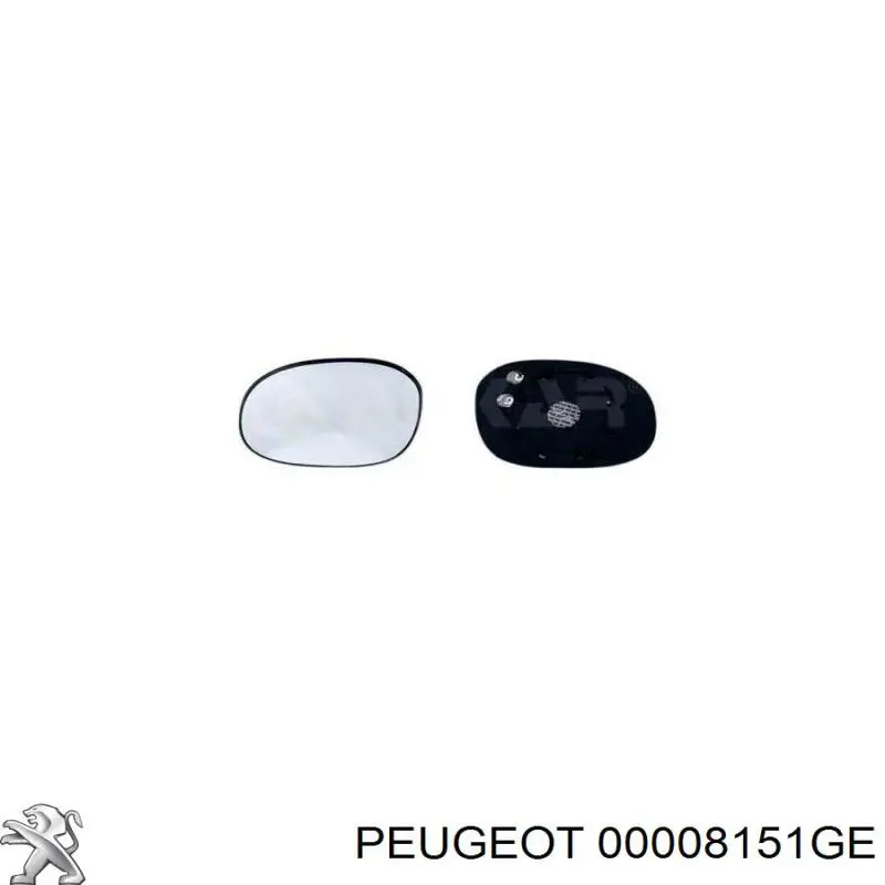 Дзеркальний елемент дзеркала заднього виду, лівого 8151GE Peugeot/Citroen