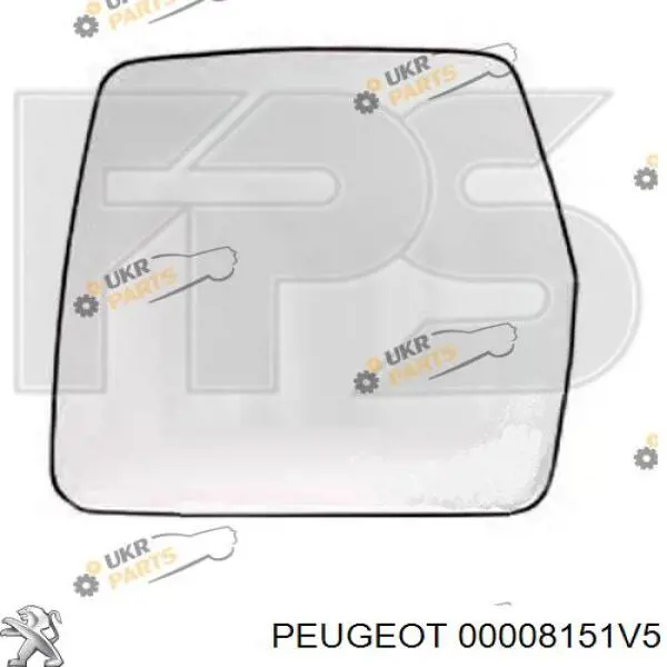 Дзеркальний елемент дзеркала заднього виду, лівого 00008151V5 Peugeot/Citroen
