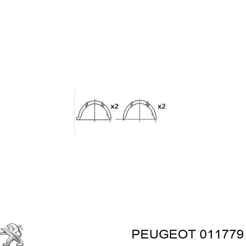 011779 Peugeot/Citroen півкільце підпірне (розбігу колінвала, STD, комплект)