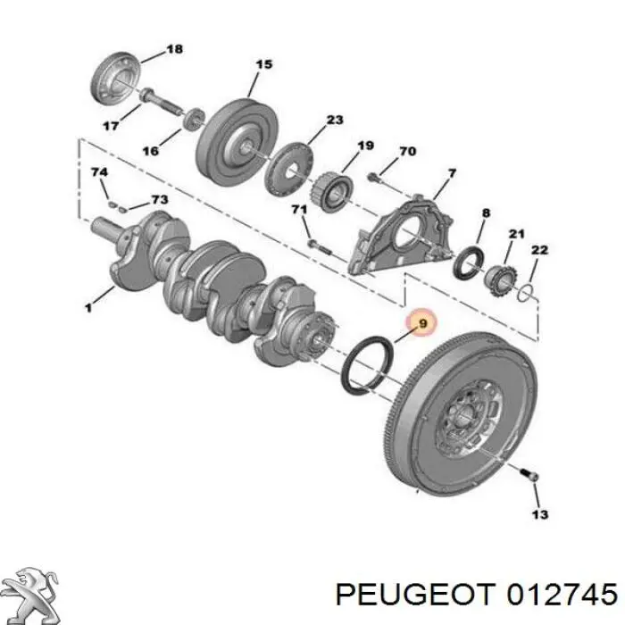 Сальник колінвала двигуна, задній Peugeot/Citroen 012745 ціна, від 16.65 USD