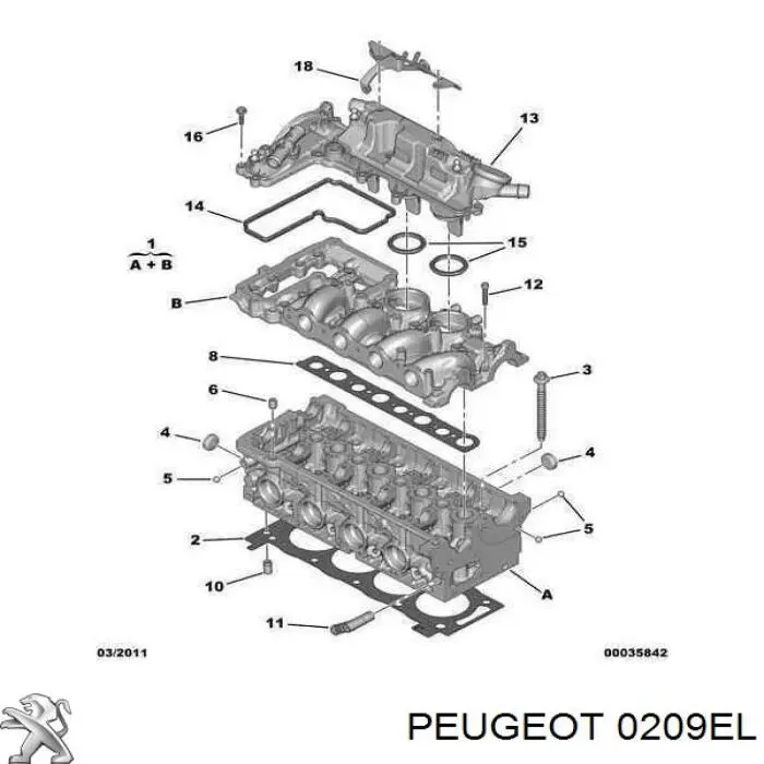 Прокладка головки блока циліндрів (ГБЦ) 0209EL Peugeot/Citroen