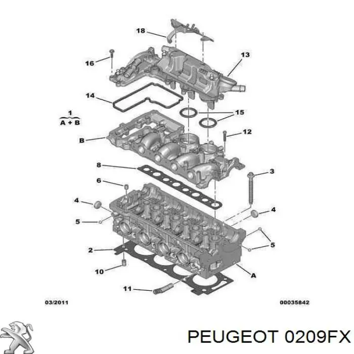 0209FX Peugeot/Citroen прокладка головки блока циліндрів (гбц)