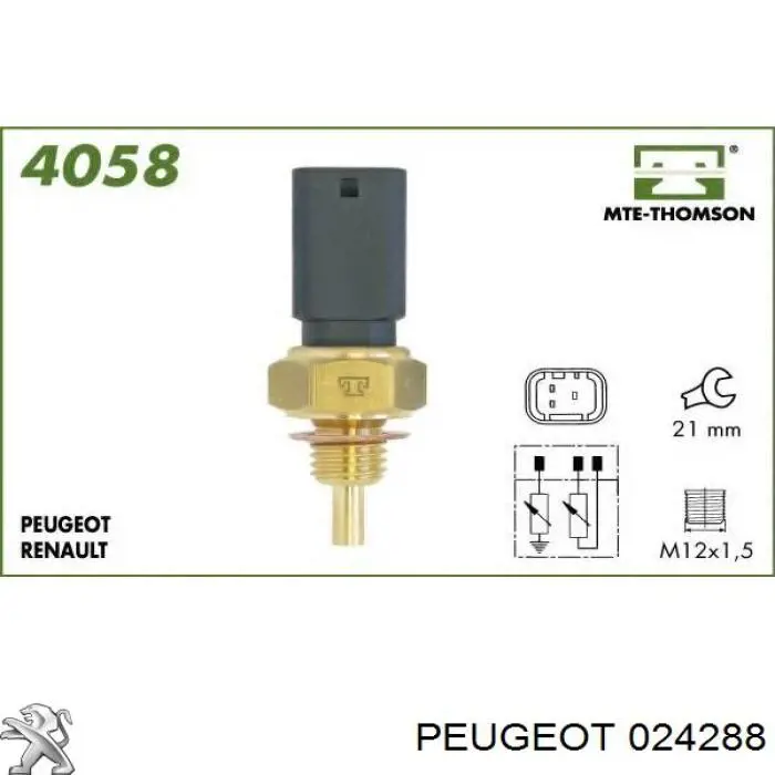 024288 Peugeot/Citroen Покажчик температури охолоджуючої рідини