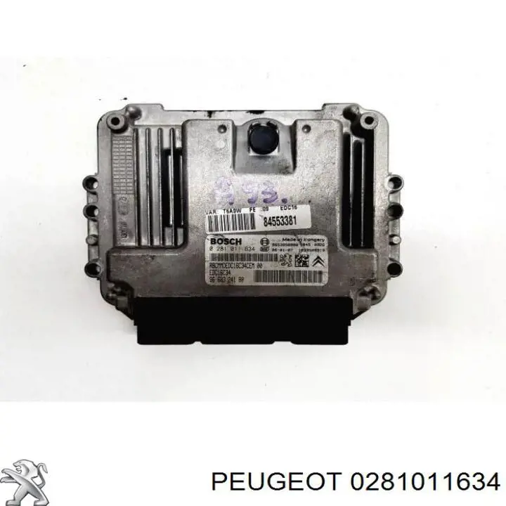Електронний блок керування двигуном 0281011634 Peugeot/Citroen