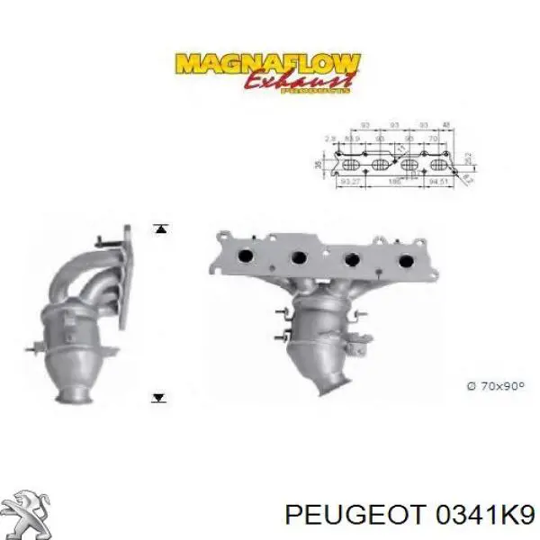 0341K9 Peugeot/Citroen колектор випускний