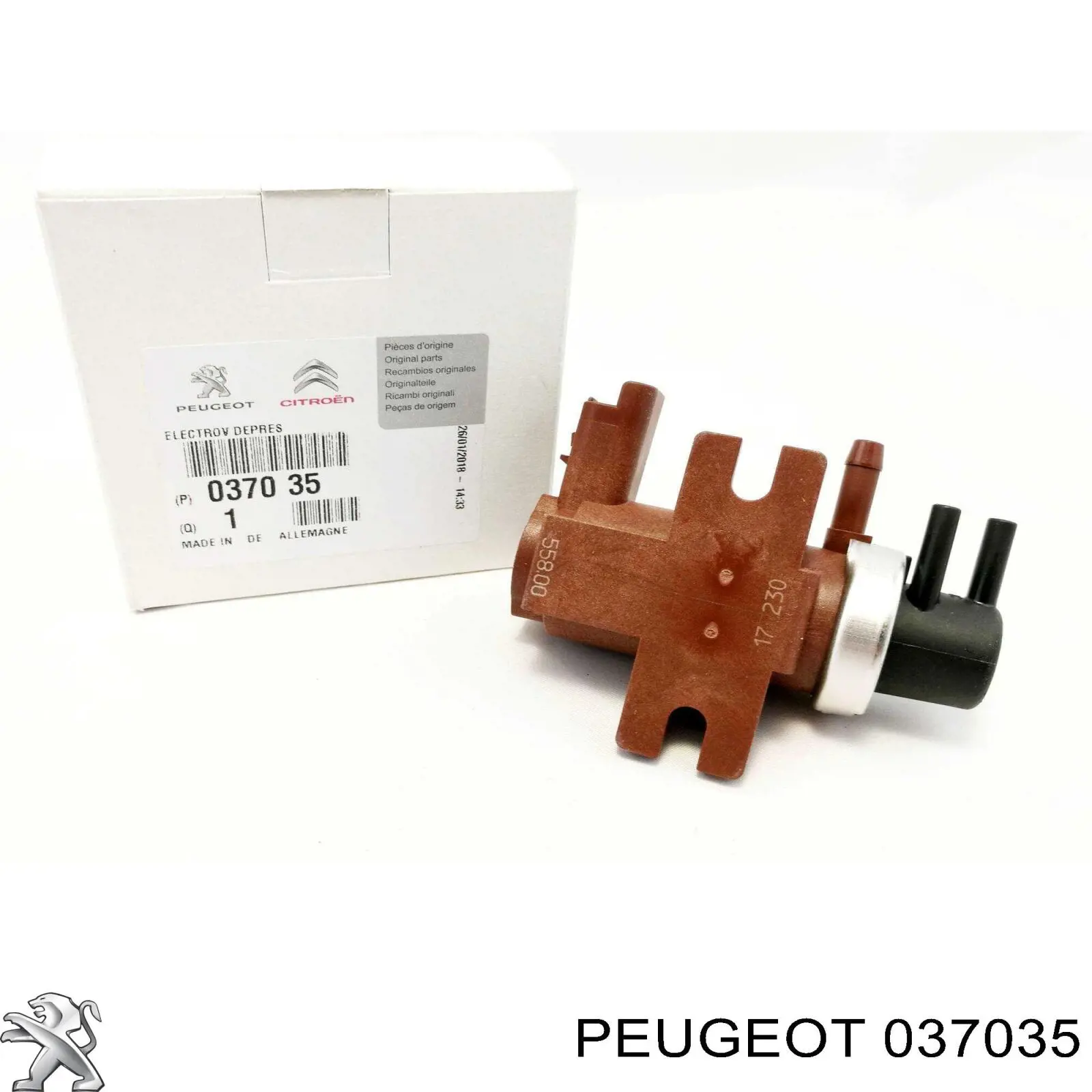 037035 Peugeot/Citroen Клапан перетворювач тиску наддуву (соленоїд)
