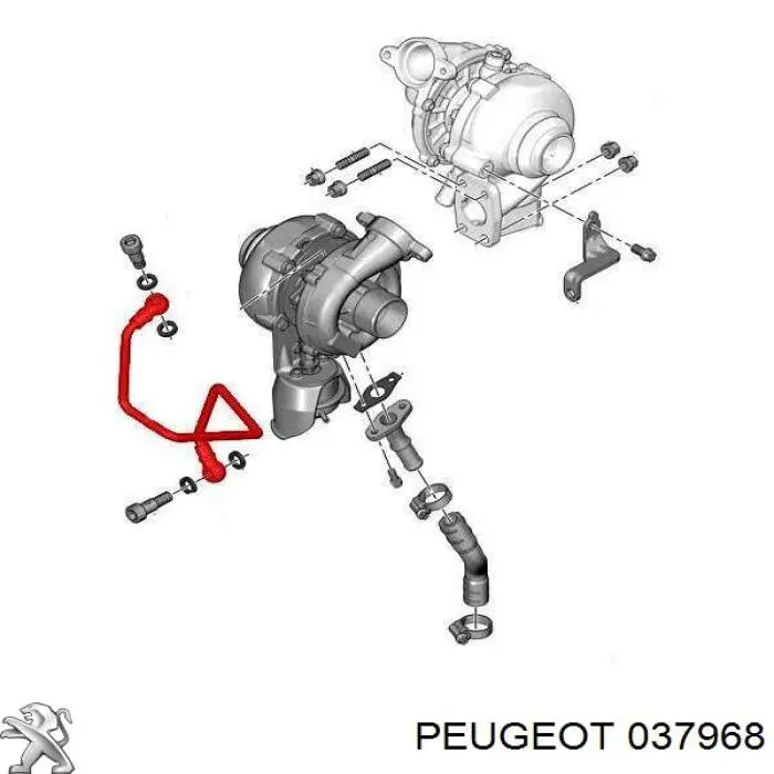 Купити 037968 Peugeot/Citroen Трубка/шланг подачі масла до турбіни