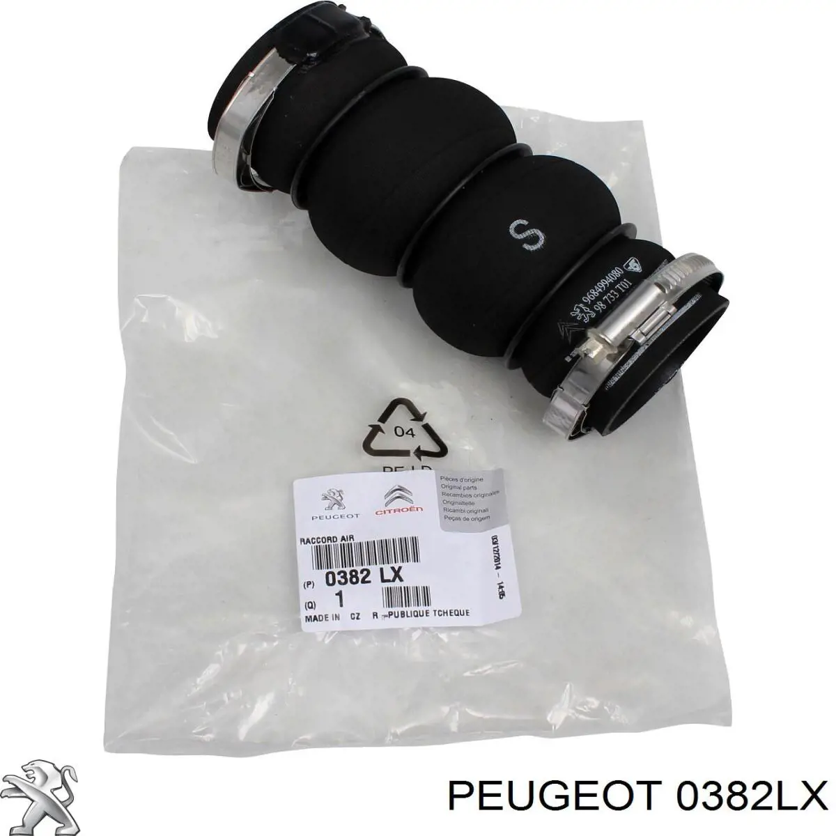0382LX Peugeot/Citroen шланг/патрубок интеркуллера