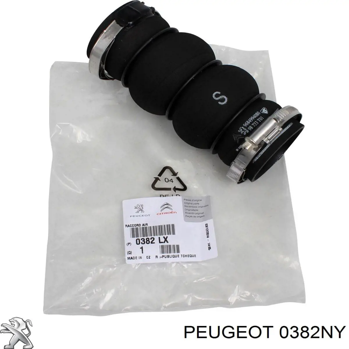 Шланг/патрубок интеркуллера 0382NY Peugeot/Citroen