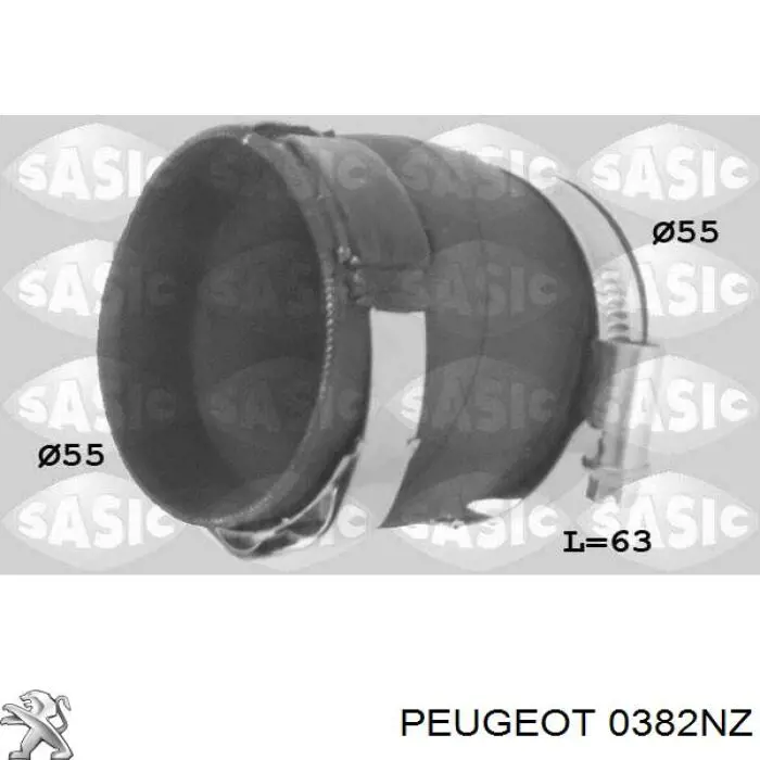 0382NZ Peugeot/Citroen шланг/патрубок интеркуллера