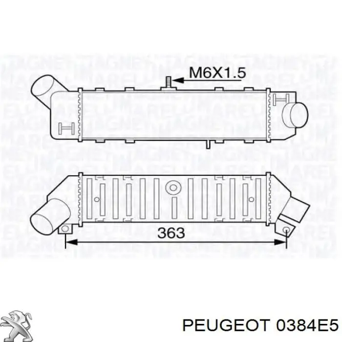 Купити 0384C9 Peugeot/Citroen Радіатор интеркуллера
