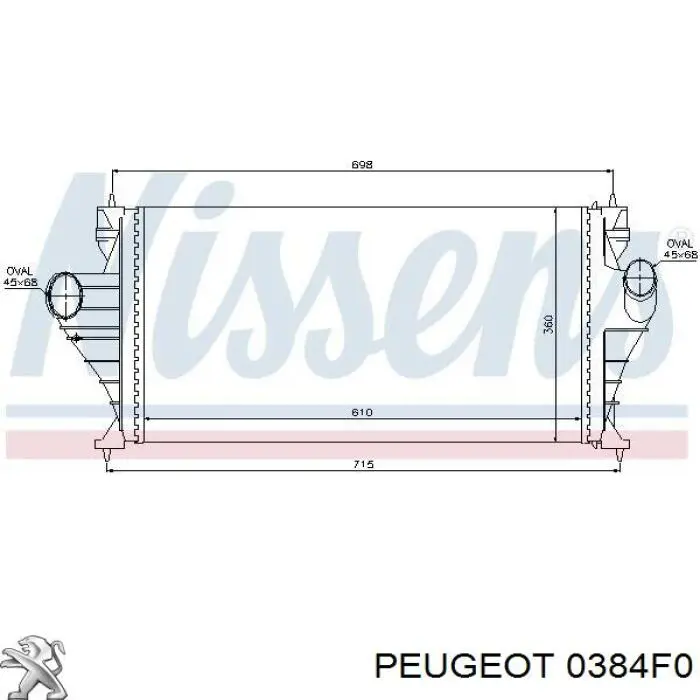 E256071 Peugeot/Citroen Охолоджувач наддувочного повітря