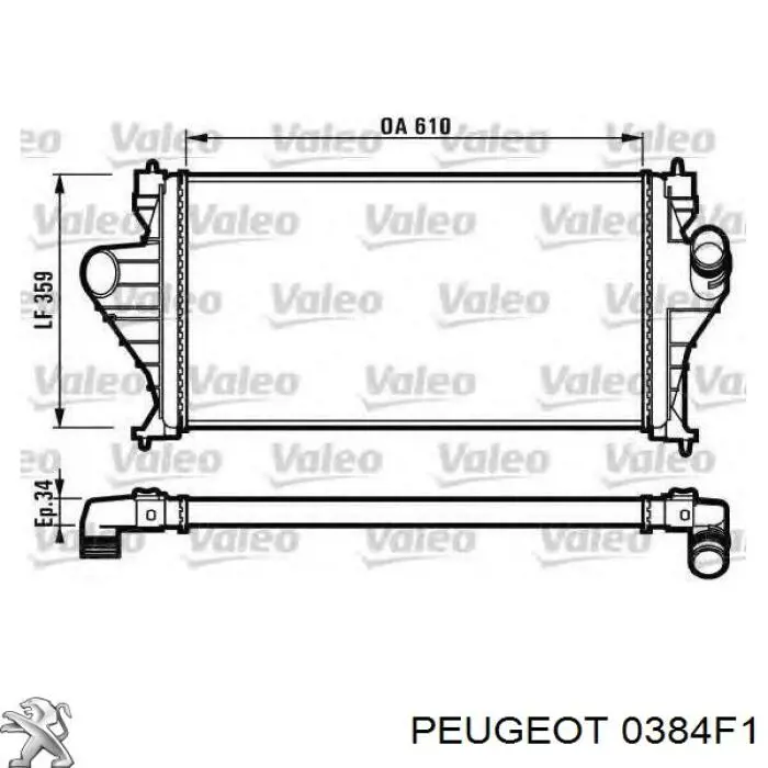 0384F1 Peugeot/Citroen радіатор интеркуллера
