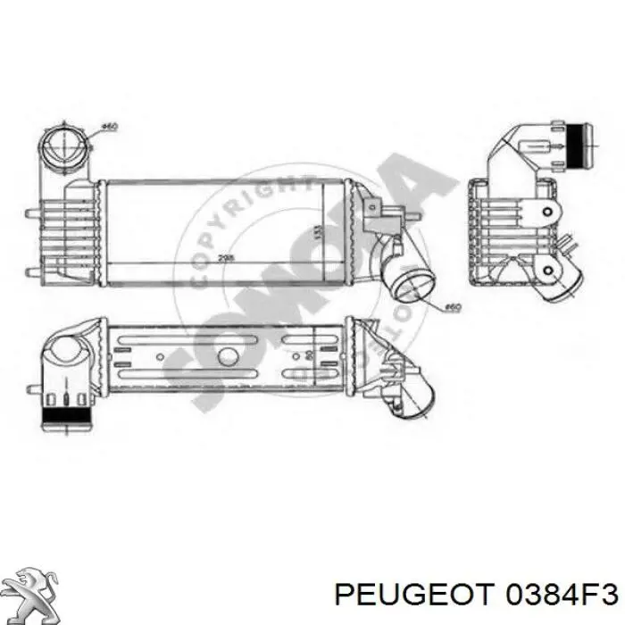 0384F3 Peugeot/Citroen радіатор интеркуллера