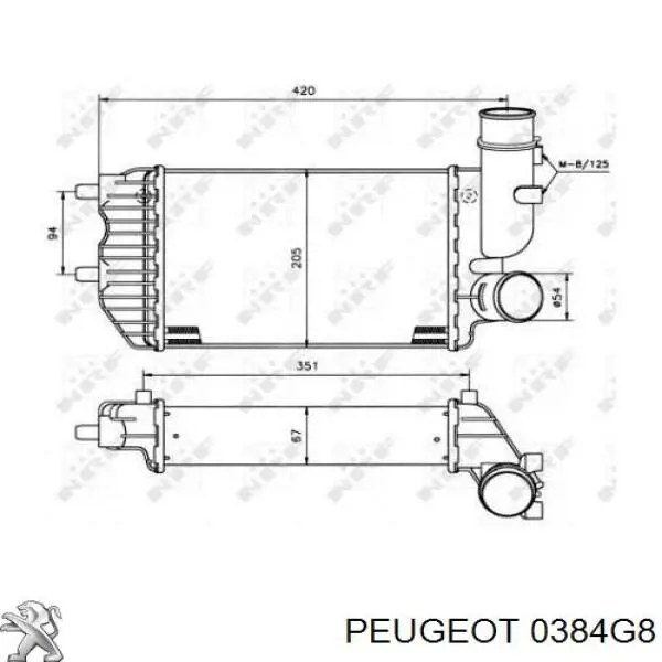 0384G8 Peugeot/Citroen радіатор интеркуллера