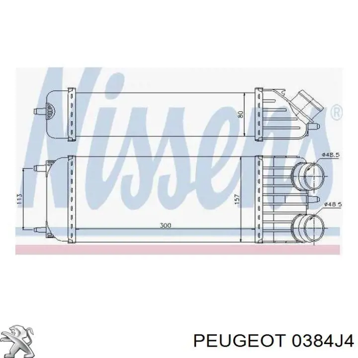 Купити 0384J4 Peugeot/Citroen Радіатор интеркуллера