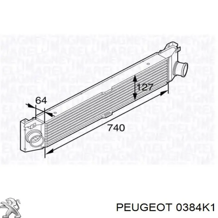 Купити 0384K1 Peugeot/Citroen Радіатор интеркуллера