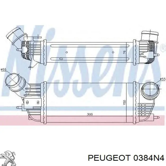 0384N4 Peugeot/Citroen радіатор интеркуллера