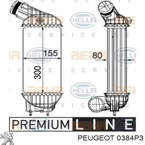 Купити 0384P3 Peugeot/Citroen Радіатор интеркуллера