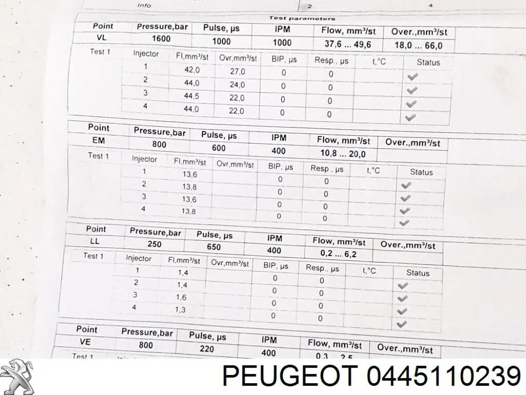 Паливні форсунки 0445110239 Peugeot/Citroen