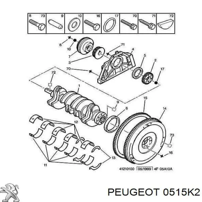 0515K2 Peugeot/Citroen шків колінвала