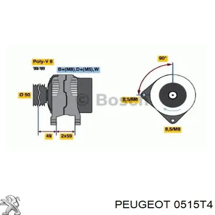 Шків колінвала (демпфер ) Peugeot/Citroen 0515T4 ціна, від 48.54 USD