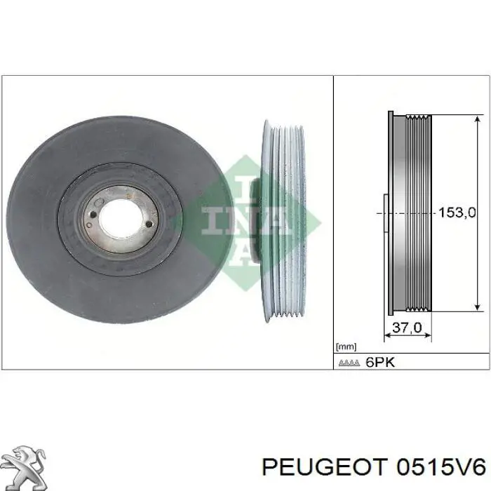 Демпферний шків колінвала Peugeot/Citroen 0515V6