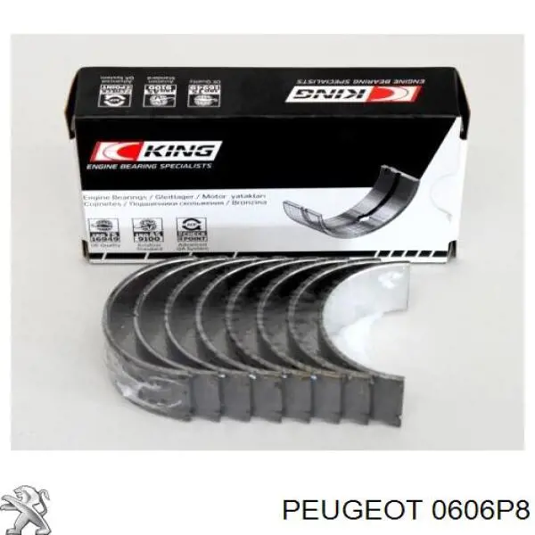 0606P8 Peugeot/Citroen вкладиші колінвала, шатунні, комплект, стандарт (std)