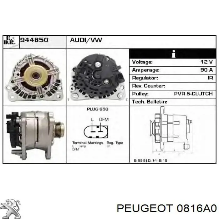 0000081689 Peugeot/Citroen Ремінь двигуна