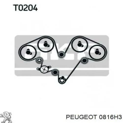 0816H3 Peugeot/Citroen ремінь грм