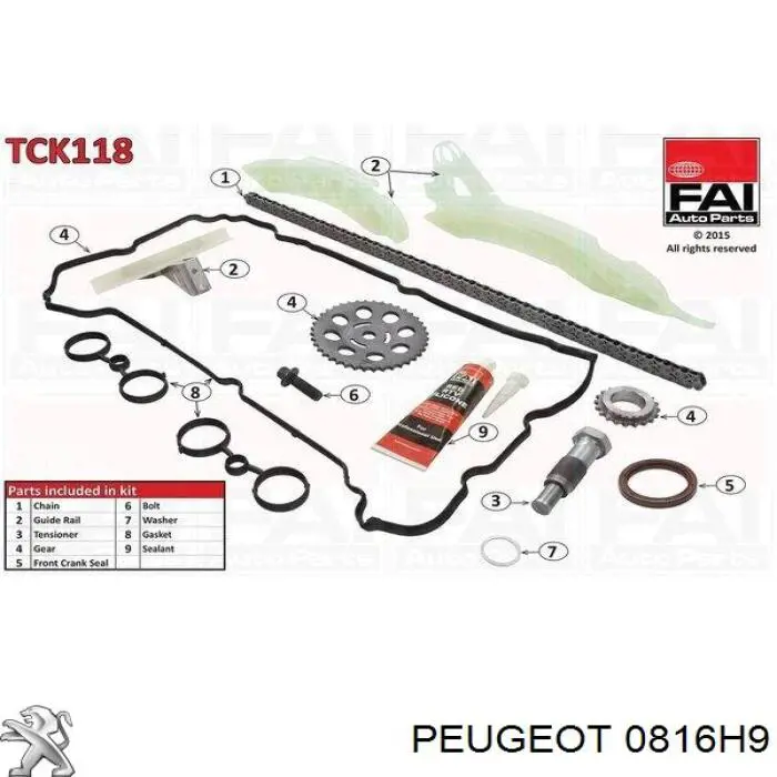 Ланцюг ГРМ, комплект Peugeot/Citroen 0816H9 ціна, від 108.75 USD