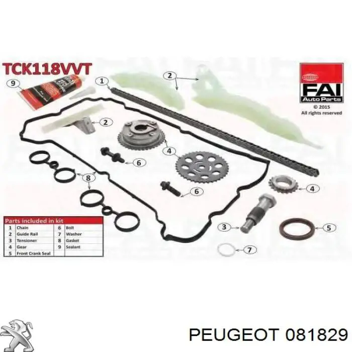 Заспокоювач ланцюга ГРМ, верхній Peugeot/Citroen 081829 ціна, від 9.42 USD