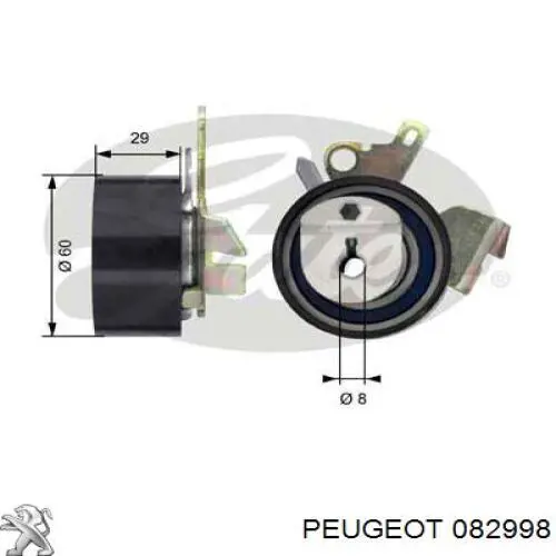 082998 Peugeot/Citroen ролик натягувача ременя грм