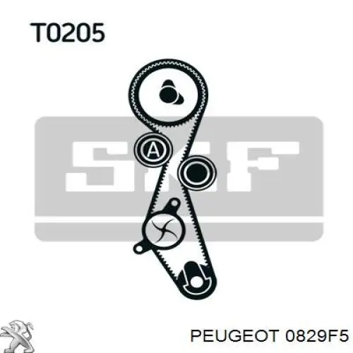 0829F5 Peugeot/Citroen ролик натягувача ременя грм