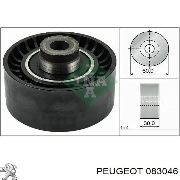 Ролик ременя ГРМ, паразитний Peugeot/Citroen 083046 ціна, від 14.62 USD