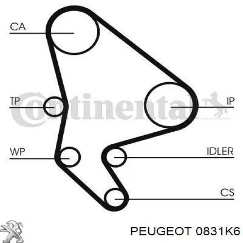 0831K6 Peugeot/Citroen Натягувач ременя ГРМ