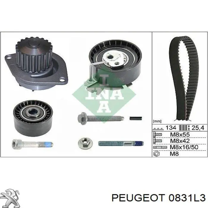 0831L3 Peugeot/Citroen Ремінь ГРМ, комплект