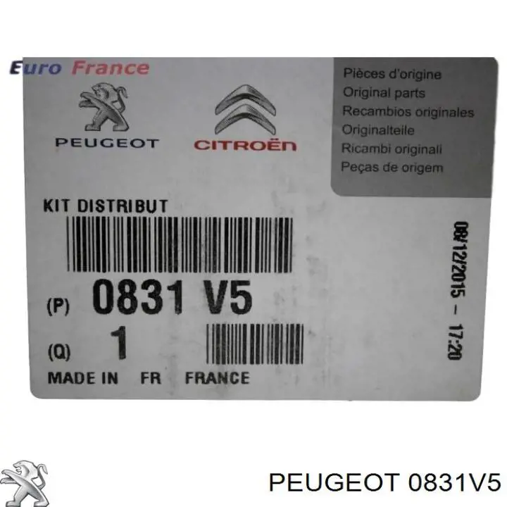 Ремінь ГРМ, комплект 0831V5 Peugeot/Citroen