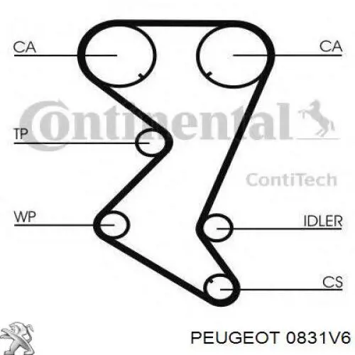 Комплект ГРМ Peugeot/Citroen 0831V6 ціна, від 101.49 USD