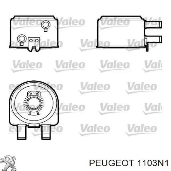 Радіатор масляний (холодильник), під фільтром Peugeot/Citroen 1103N1 ціна, від 12.47 USD
