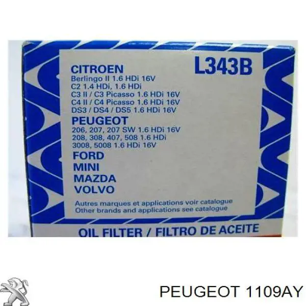 Купити 1109AY Peugeot/Citroen Фільтр очищення масла відцентровий