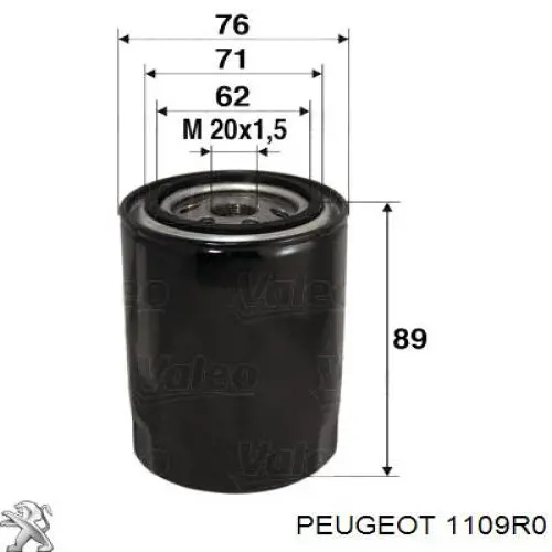 Масляний фільтр двигуна Peugeot/Citroen 1109R0 ціна, від 6.06 USD