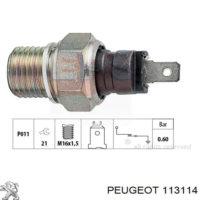 113114 Peugeot/Citroen Датчик давления масла