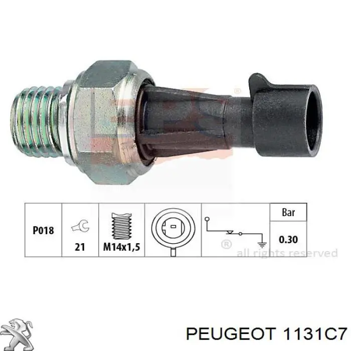 1131C7 Peugeot/Citroen датчик тиску масла