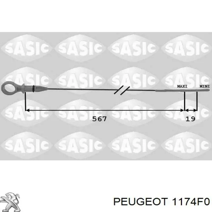 Купити 1174F0 Peugeot/Citroen Щуп рівня олії