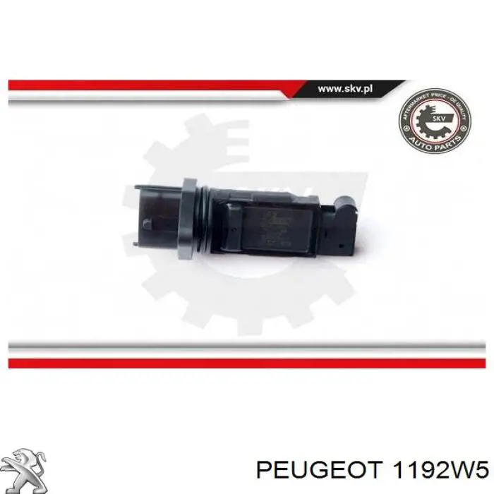 1192W5 Peugeot/Citroen датчик потоку (витрати повітря, витратомір MAF - (Mass Airflow))