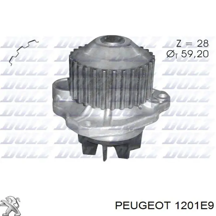1201E9 Peugeot/Citroen помпа водяна, (насос охолодження)