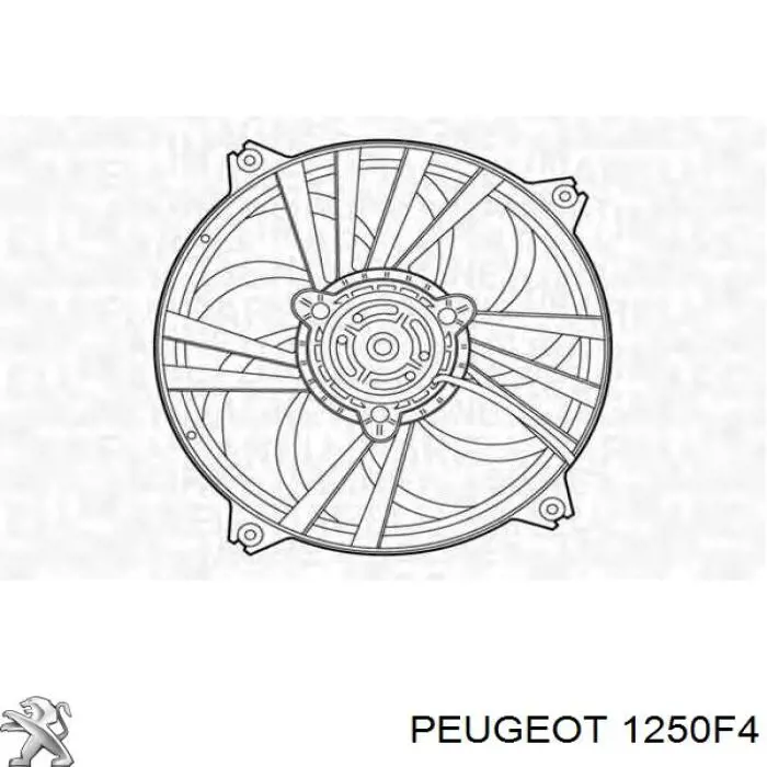 1250F4 Peugeot/Citroen електровентилятор охолодження в зборі (двигун + крильчатка)