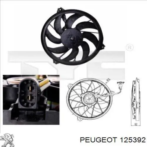 Купити 125392 Peugeot/Citroen Електровентилятор охолодження в зборі (двигун + крильчатка)