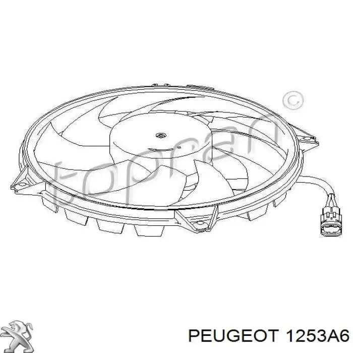 1253A6 Peugeot/Citroen електровентилятор охолодження в зборі (двигун + крильчатка)